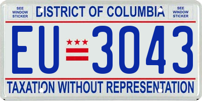 DC license plate EU3043