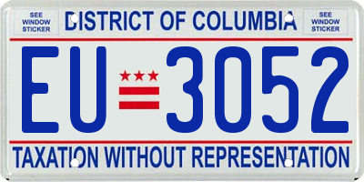 DC license plate EU3052