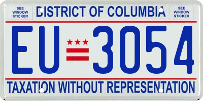 DC license plate EU3054