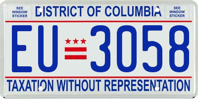 DC license plate EU3058