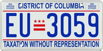 DC license plate EU3059