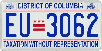 DC license plate EU3062