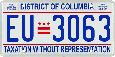DC license plate EU3063