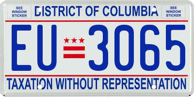 DC license plate EU3065