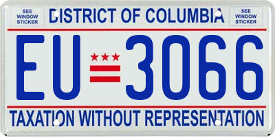 DC license plate EU3066