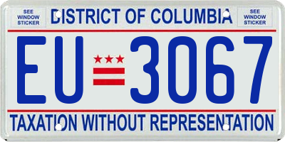 DC license plate EU3067
