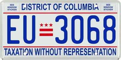 DC license plate EU3068