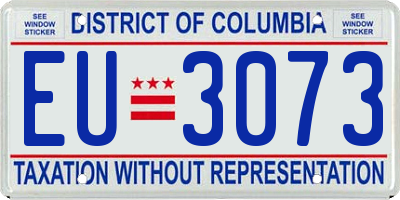 DC license plate EU3073