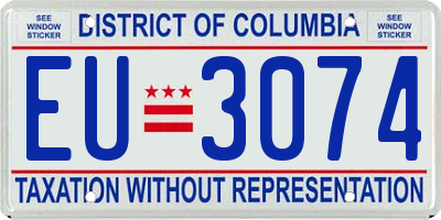 DC license plate EU3074