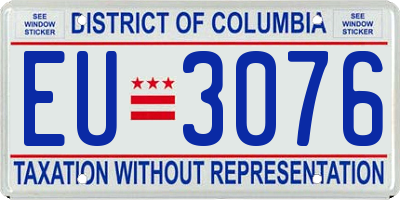 DC license plate EU3076
