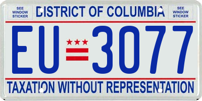 DC license plate EU3077