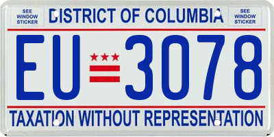 DC license plate EU3078