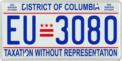 DC license plate EU3080