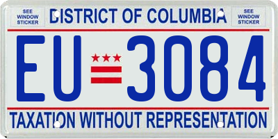 DC license plate EU3084