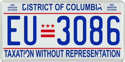 DC license plate EU3086