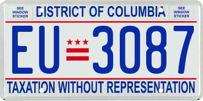 DC license plate EU3087