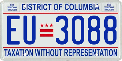 DC license plate EU3088