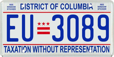 DC license plate EU3089