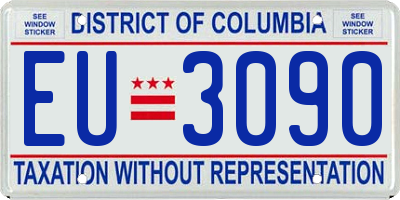 DC license plate EU3090