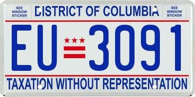 DC license plate EU3091