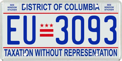 DC license plate EU3093