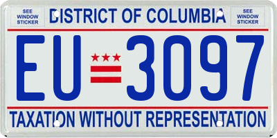 DC license plate EU3097