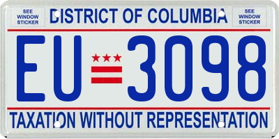 DC license plate EU3098