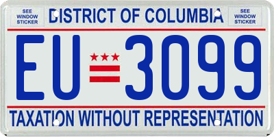 DC license plate EU3099