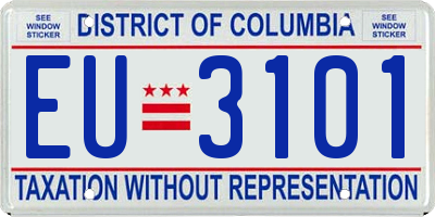 DC license plate EU3101