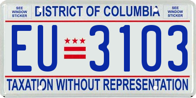 DC license plate EU3103