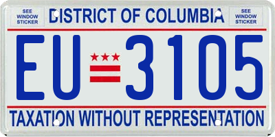 DC license plate EU3105