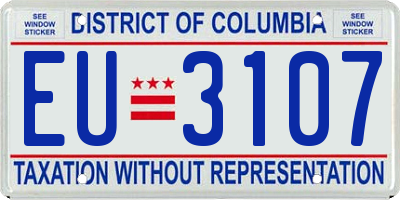 DC license plate EU3107