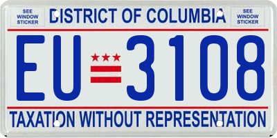 DC license plate EU3108