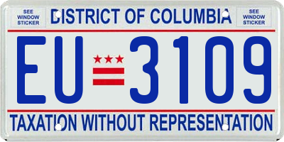 DC license plate EU3109