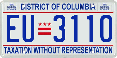 DC license plate EU3110