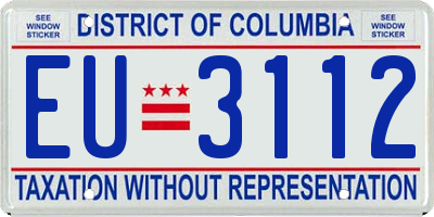 DC license plate EU3112