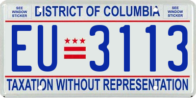 DC license plate EU3113