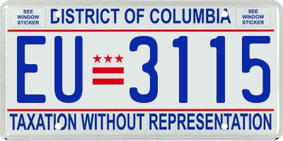 DC license plate EU3115