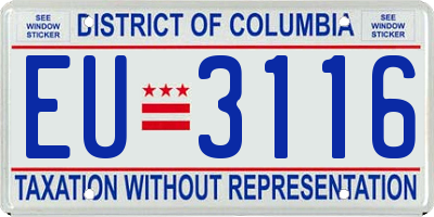 DC license plate EU3116