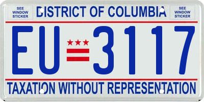 DC license plate EU3117