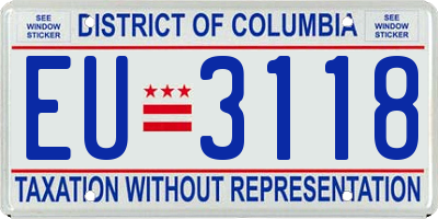 DC license plate EU3118