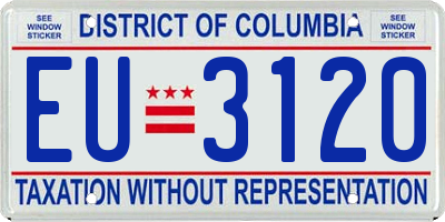 DC license plate EU3120