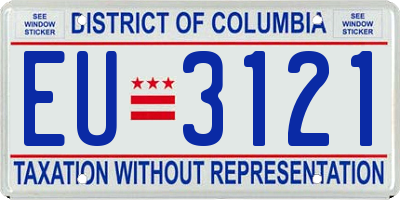 DC license plate EU3121