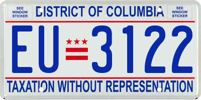 DC license plate EU3122