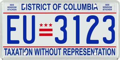 DC license plate EU3123