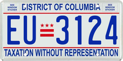 DC license plate EU3124