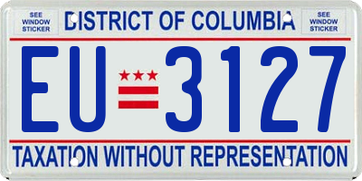 DC license plate EU3127