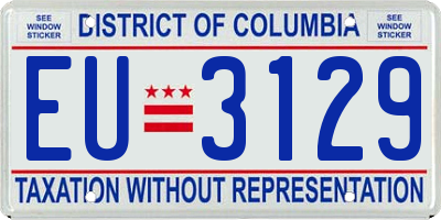 DC license plate EU3129
