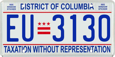 DC license plate EU3130