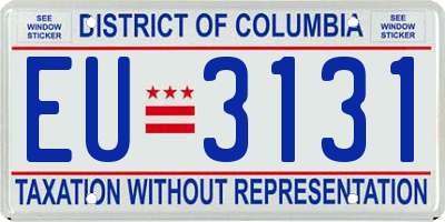 DC license plate EU3131